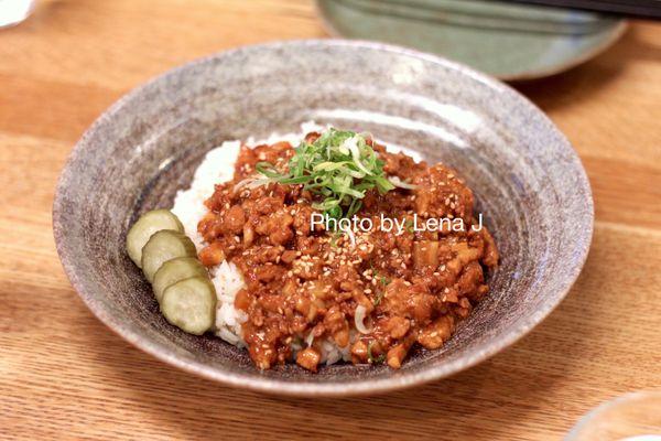 Lu-Rou Fan 滷肉飯 ($15) - hand cut duroc pork over rice, fresh sugar cane, pickled cucumber. Good but not mind-blowing. Sweeter than expected.