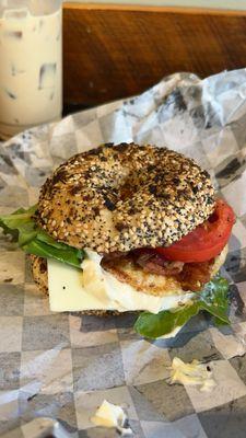 Breakfast BLT on an everything bagel.