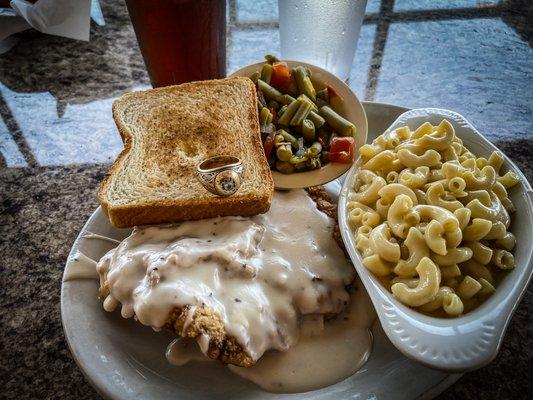 The chicken fried steak and green beans were most excellent.