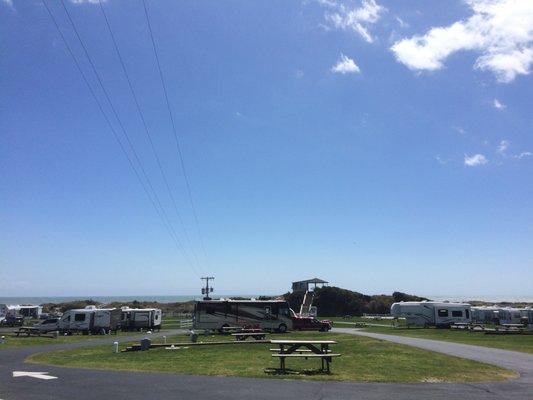 This photo is taken next to the Laundry Room/Bathhouse. Sites in this area of the Red Section offer spectacular views of the Atlantic Ocean!