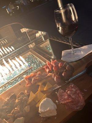 Charcuterie board with Green Room Zinfandel - delicious