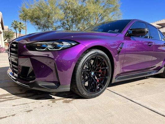 2022 BMW M3 Competition in Twilight Purple.