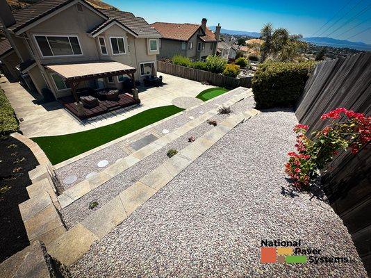 Multi-level tiered retaining wall & putting green