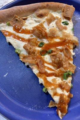 Crab Rangoon pizza with the taste and texture of frozen pizza...for over $20...