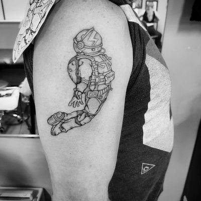 Astronaut tattoo by Victoria.