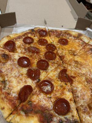 Half pepperoni