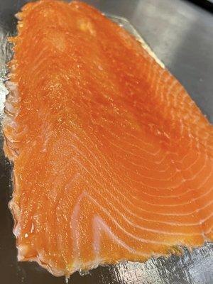 House cured and smoked nova salmon...silky smooth and delicious.