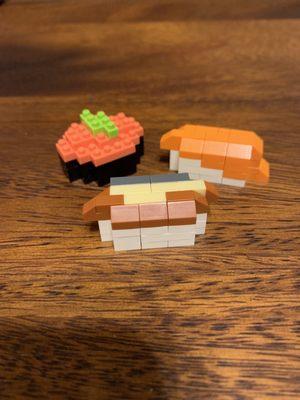 Fun sushi roll legos from the prize box!