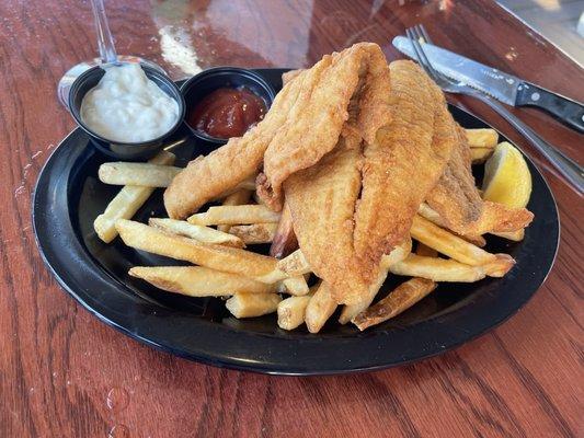 Fried Flounder with Fries.