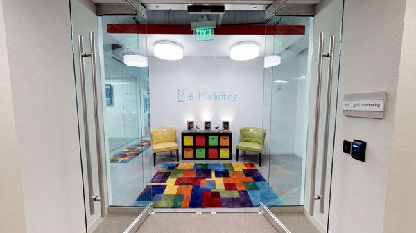 Entrance to the M16 Marketing - Atlanta Web Design Company suite.