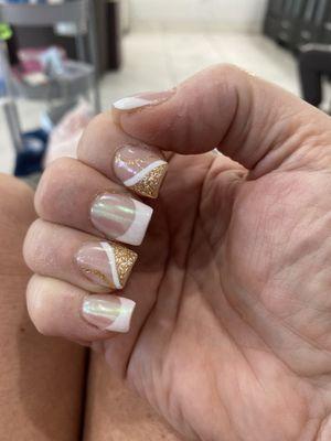 French chrome and gold design