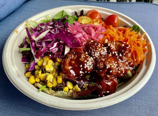 Korean BBQ Crispy Chicken Bowl (no almonds)