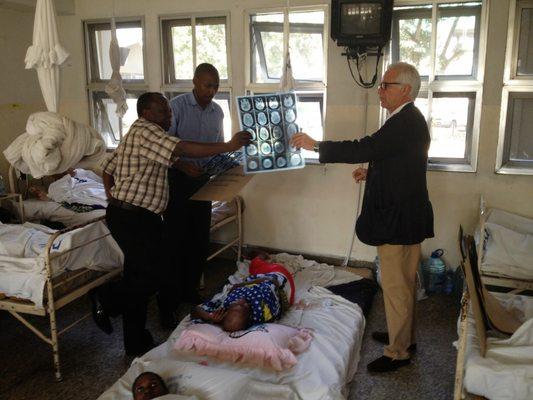 Dr. Stieg in Tanzania during Weill Cornell's annual mission there.