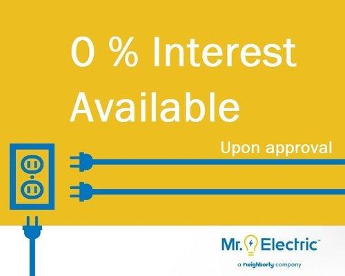 Mr. Electric has partnered with First Financial, allowing our customers to spread their payments.