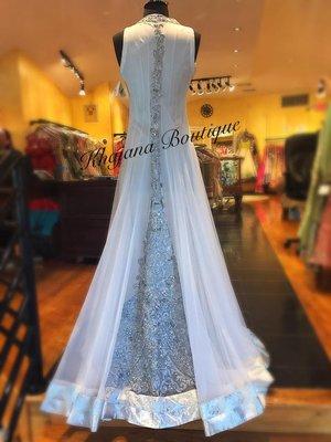 White Crystal Anarkali only at Khajana Boutique