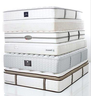 We have Name Brand beds Sealy or Stearns & Foster for at half the price Retail!  "Don't pay retail again"