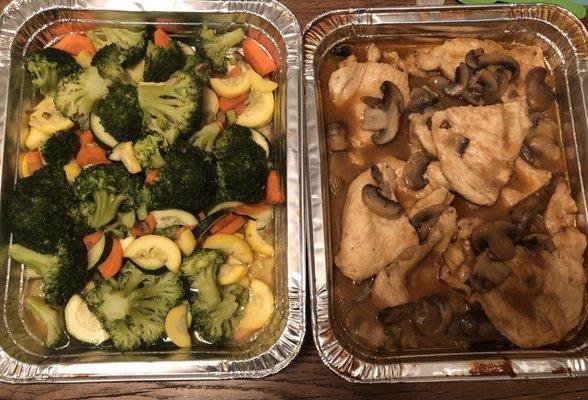 Mixed veggies and chicken Marsala