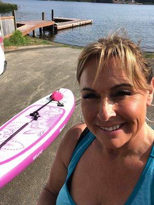 Paddleboarding on Devils Lake