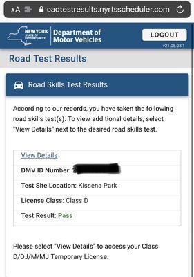 My road test result