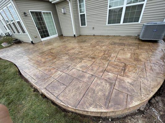 Stamped concrete patio