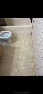 Customers bathroom cleaned