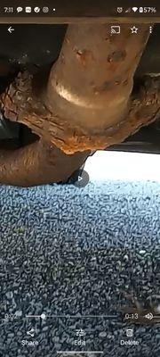 Exhaust pipe on a used vehicle