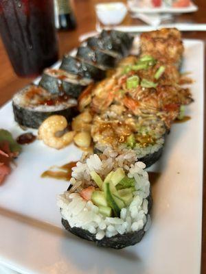 Kamikaze roll and Sasquatch roll