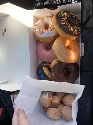 Above in this photo are the extremely overpriced 1/2 Dozen Assorted Donuts