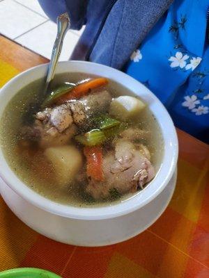 Pollo caldo, Chicken soup.