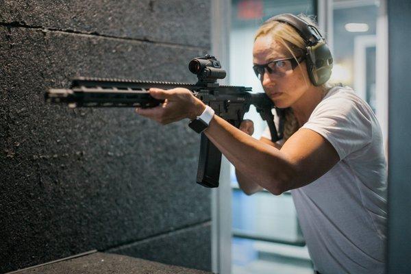 Ladies day at 22three indoor shooting range