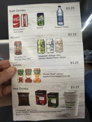 Frontier In-Flight Menu