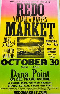 City of Dana Point, California!  Annual REDO Vintage & Makers Market Street Fair (October 30, 2022)