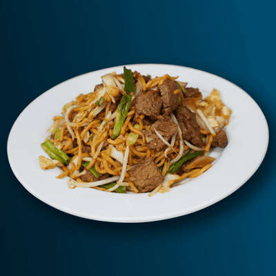 Tender beef stir-fried with crisp veggies and savory noodles, tossed in a rich, flavorful sauce.