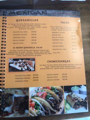 Mexican menu continued...