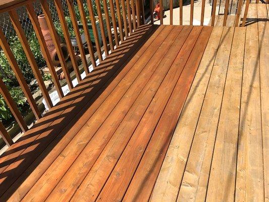 During Deck Staining