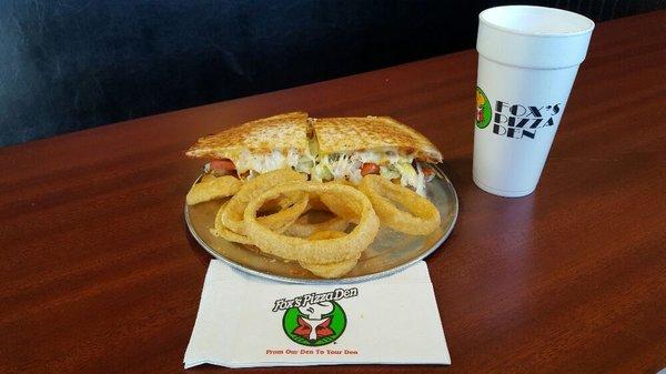 9"Grilled Chicken Wedgie&
Onion rings!!! Great for lunch or dinner