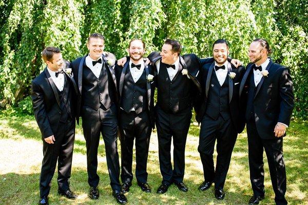 They look handsome in their rented tuxedos!