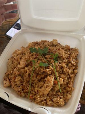 Chicken fried rice with spice level 10