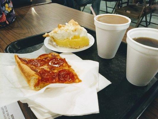 The snack bar had several kinds of pie, $1 pizza slices, 50-cent coffees, and an epic looking taco salad we will try next time!