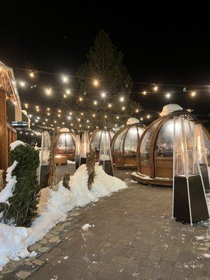 Outside dinning igloos