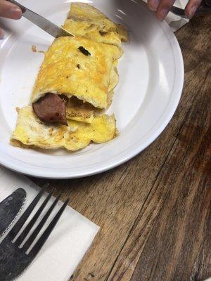 3 egg ham and cheese omelette