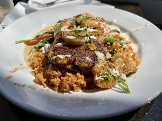 Crab Cakes and Shrimp