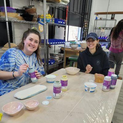 Our Saturday Beginner Pottery Class.