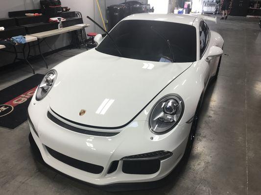 Brand new Porsche. One step paint correction and then 9h titanium coating for a 7 year perfect shine without having to wax ever again!