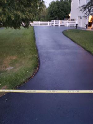 Fron view and back view of driveway.