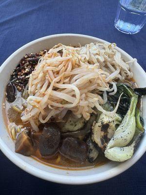 Spicy Mushroom (+ bean sprouts, charred bok choy, and chili oil)