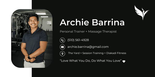 Hi I'm Archie, your go to Personal trainer and License Massage Therapist!