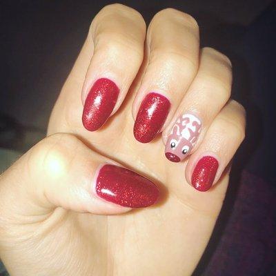 Christmas Nails (my real nails with gel!)