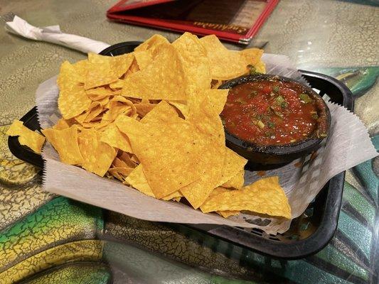 Complimentary chips and salsa