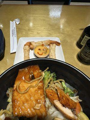 Creamy Shrimp Salmon Yaki Soba